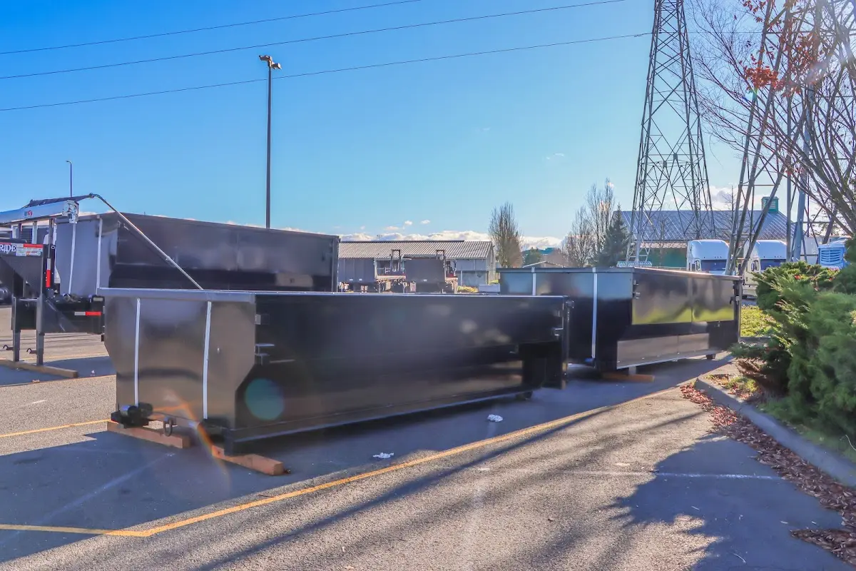 Roll-off dumpster ready for waste disposal at job site for Residential Dumpster Rental in Ash